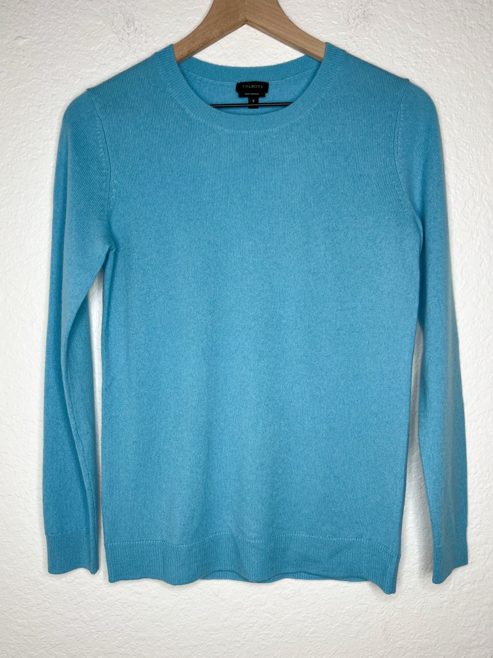 Talbots 100% Cashmere Crewneck Sweater Light Blue size Small